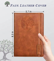 Tree of Life Faux Leather Journal Notebook — Brown