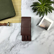 3 Pen Case: Antique Brown