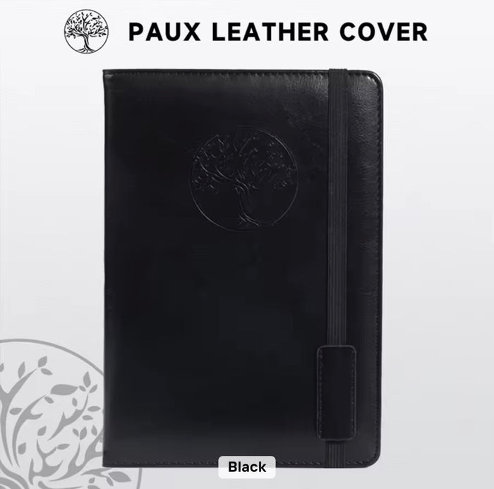 Tree of Life Faux Leather Journal Notebook — Black