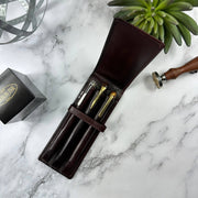 3 Pen Case: Antique Brown