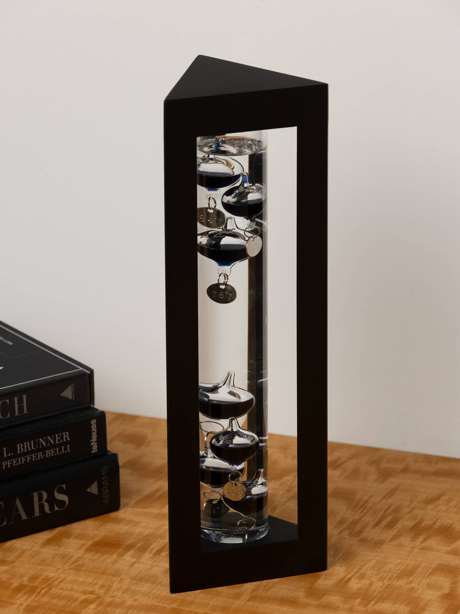 Bey-Berk Black Wood Galileo Thermometer