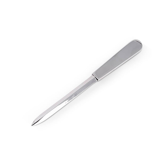 Bey-Berk nickel-plated letter opener with polished silver finish for an executive desk