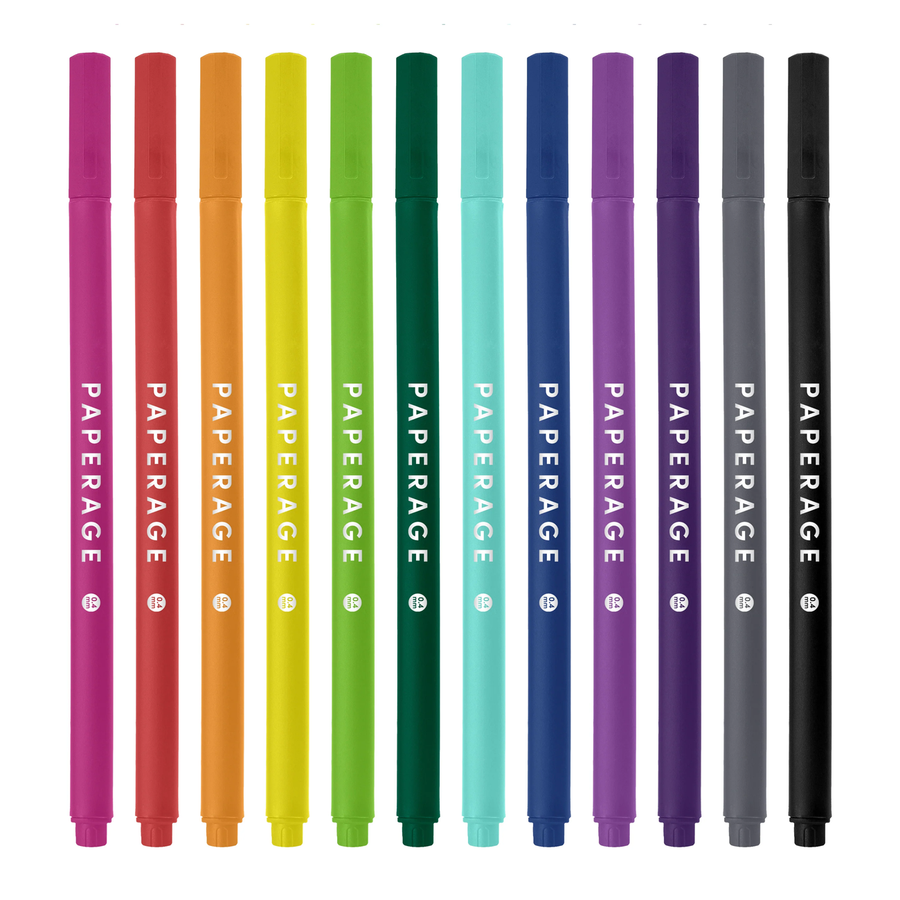 Paperage Felt Tip Fine Line Marker Pens 12PK: Bright