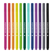 Paperage Felt Tip Fine Line Marker Pens 12PK: Bright