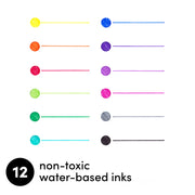 Paperage Felt Tip Fine Line Marker Pens 12PK: Bright