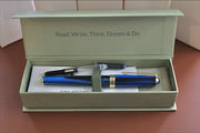 Levenger True Writer Classic Midnight Strata Fountain Pen — Medium Nib