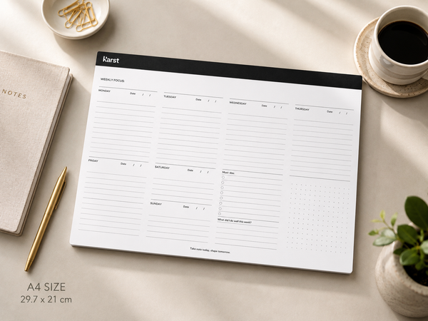 Karst A4 Stone Paper Weekly Desk Pad Undated Planner