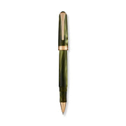 Levenger True Writer Elements Earth rollerball pen with green resin and gold trim