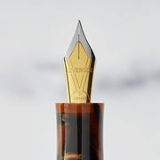 Levenger True Writer Classic Golden Dark Tortoise Fountain Pen — Medium Nib
