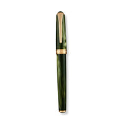 Levenger True Writer Classic Earth green resin rollerball pen closed view