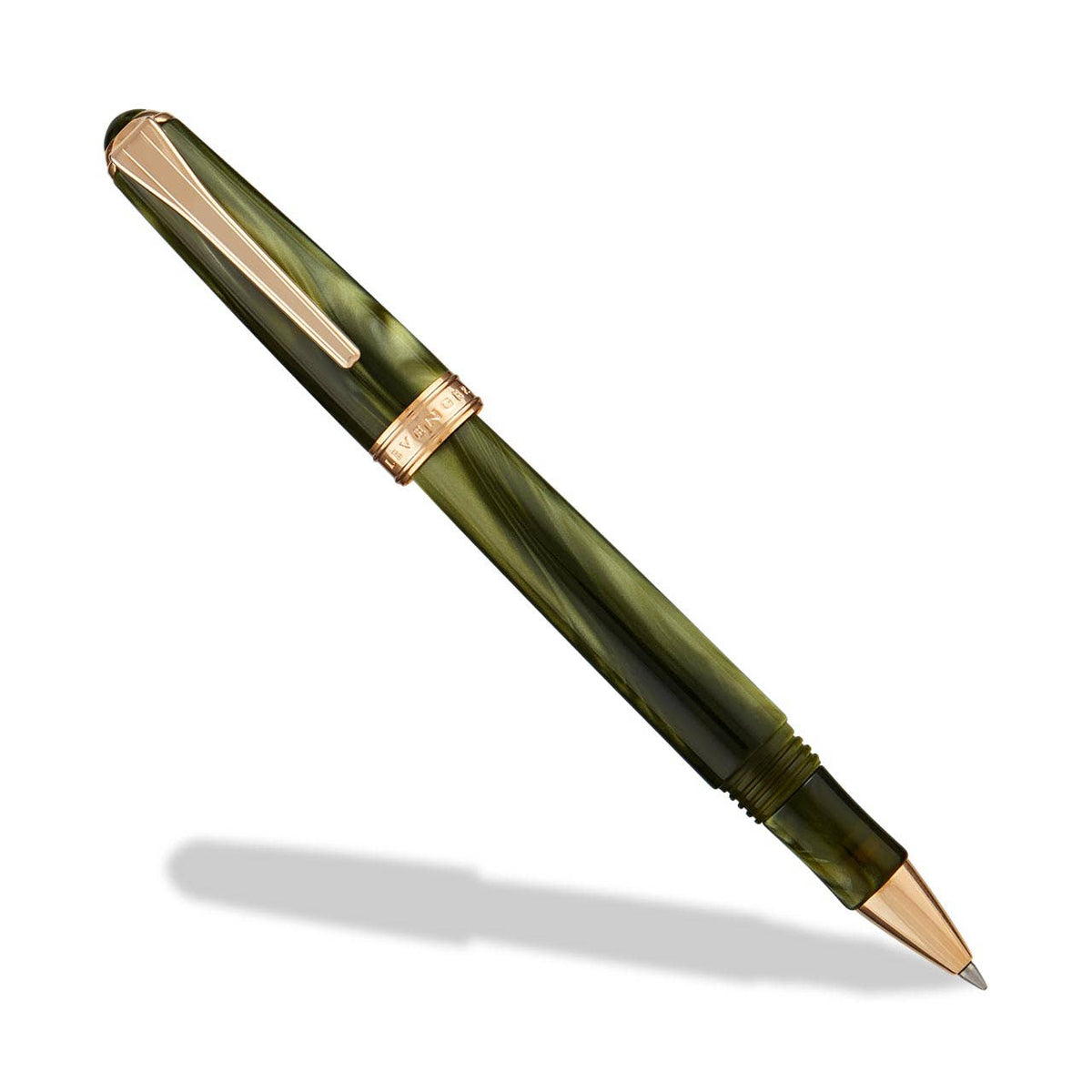 Levenger True Writer Classic Elements Earth green rollerball pen with 24k gold-plated trim