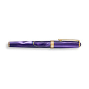 Levenger True Writer Classic Fountain Pen, Twilight Storm Purple, Medium Nib, Gold Trim