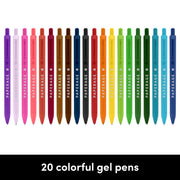 Paperage Retractable Gel Pens 20PK — Rainbow