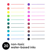 Paperage Retractable Gel Pens 20PK — Rainbow