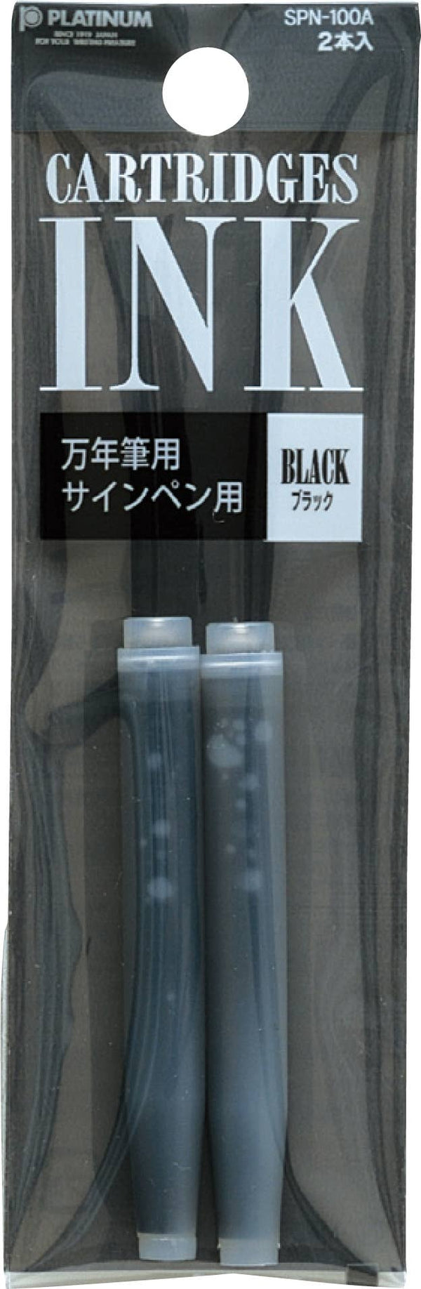 Platinum Black Ink Cartridges for Preppy Fountain Pens 2 Pack